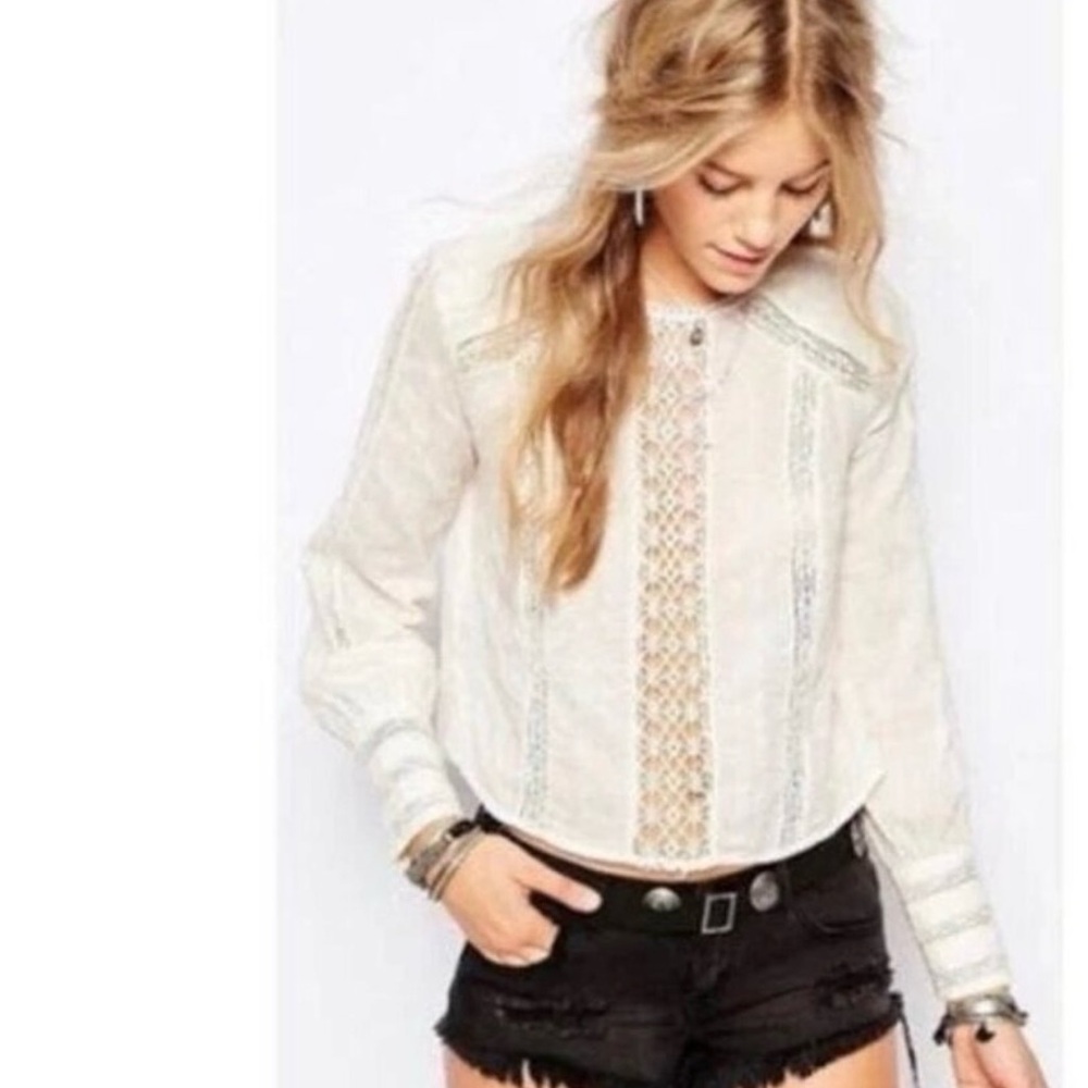 Free People White Lace Blouse
